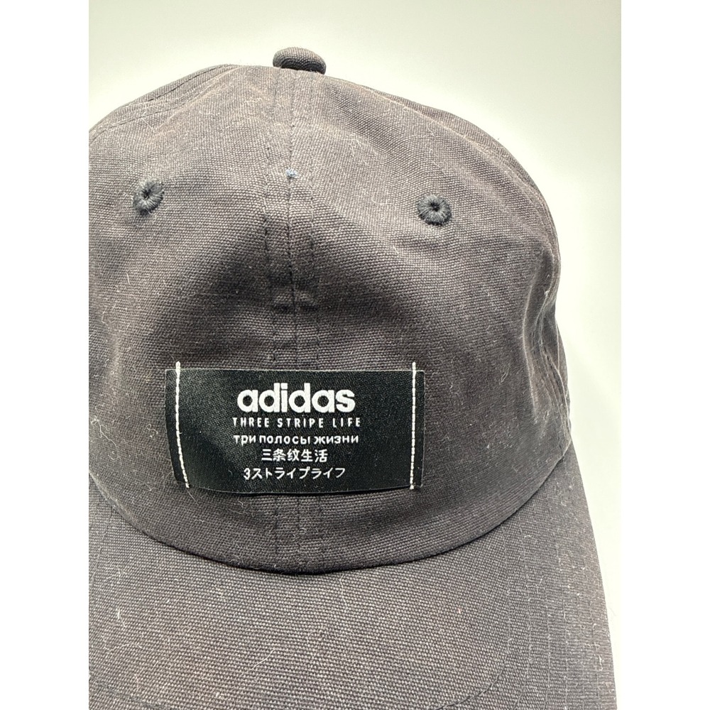 Adidas Three Stripe Life Aeroready Baseball Cap Black Cotton Adjustable Hat